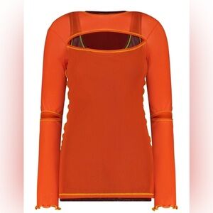 Marina Moscone Crew Neck Long Sleeve Top